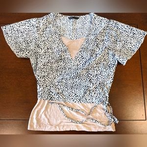 Spotted B&W Cropped Top, Size S